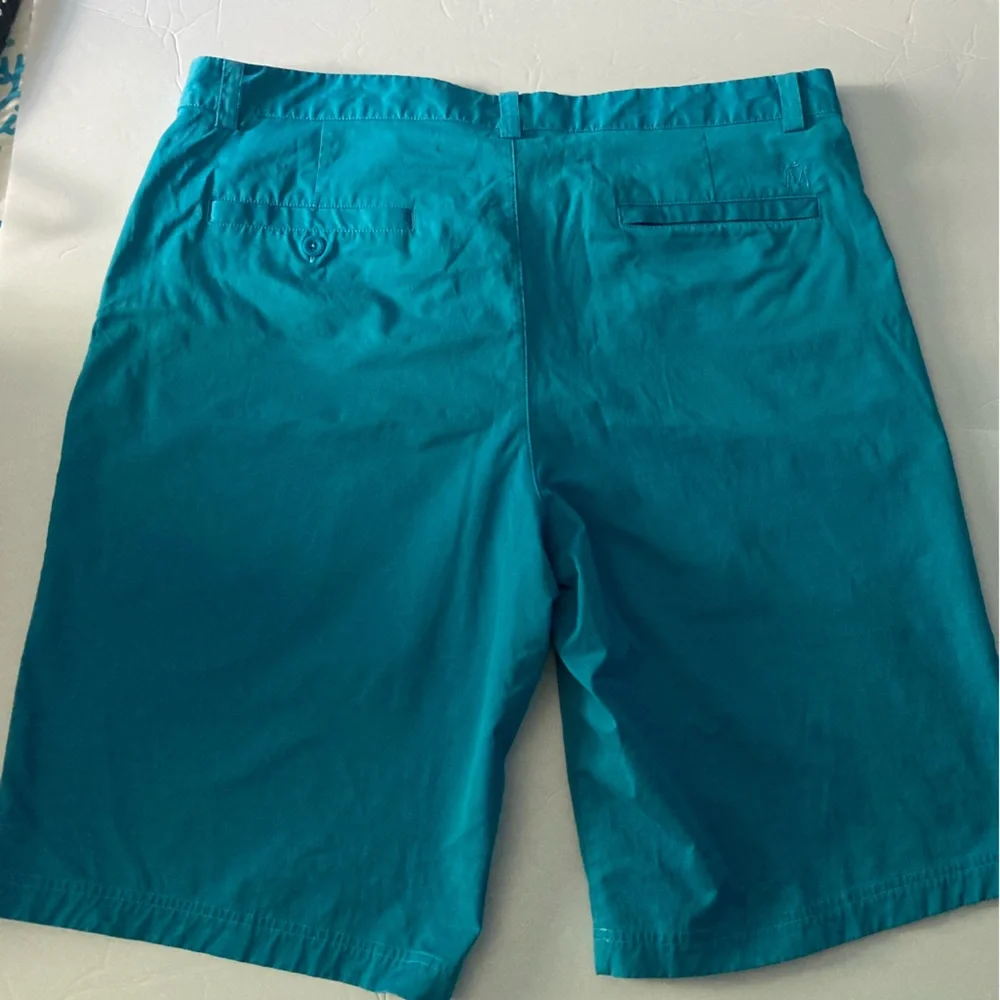 Lesmart Mens Golf Shorts SZ 38 Teal Flat Front